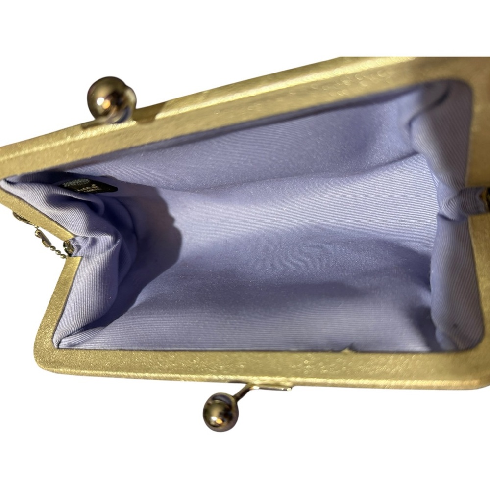 Coach Metallic Champagne Signature Kisslock Frame Wristlet/Clutch - Picture 7 of 8